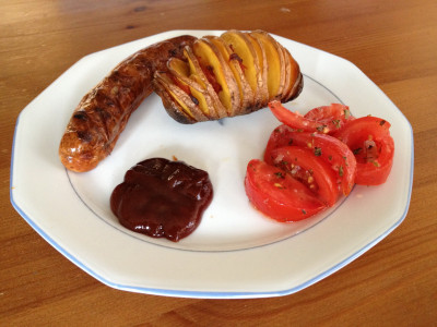 Maaltijd met Hasselback Aardappel van BBQ