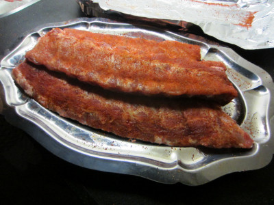 Spareribs ingesmeerd met Rub