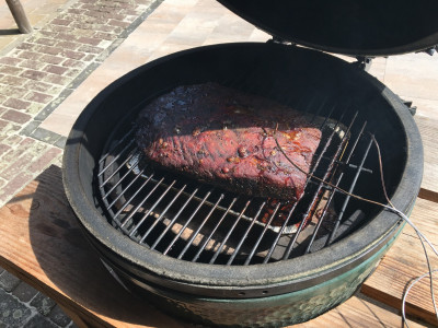 Brisket na 8 uur op 105 graden