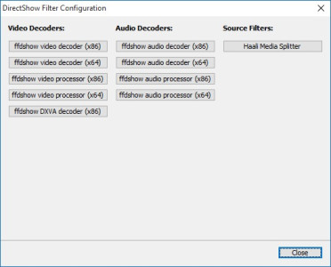 Codec Tweak Tool - DirectShow Filter Configuration