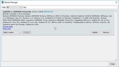 Arduino IDE - Boards Manager