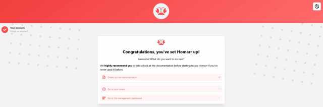 Homarr - Congratulations