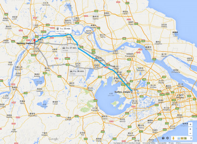 Afstand Suzhou - Nanjing
