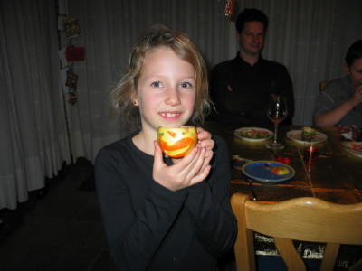Appel gevuld met IJs