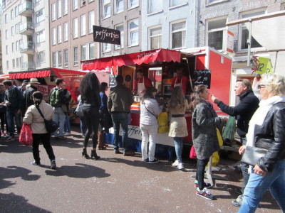 Poffertjes eten op Albert Cuyp Markt