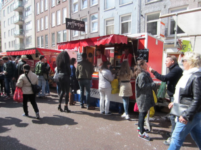 Poffertjes eten op Albert Cuyp Markt