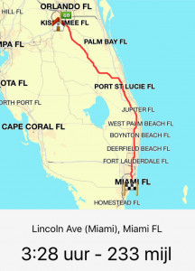 Route naar Miami