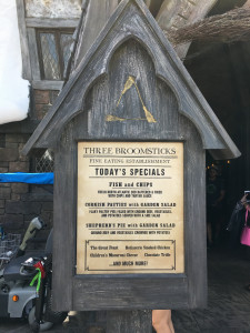 Three Broomsticks Menu