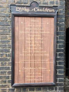 Leaky Cauldron Menu