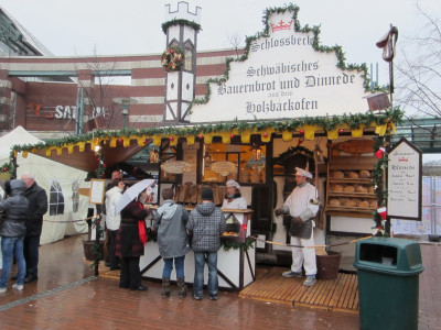 Holzbackofen op Kerstmarkt in Oberhausen