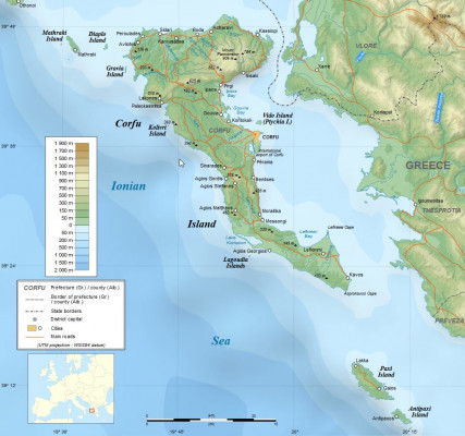 Kaart Corfu