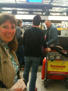 Diana bij In-Check Balie Schiphol