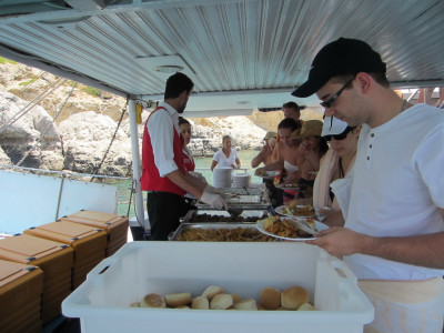 Lunch op de boot
