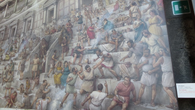 Illustratie van publiek op Colosseum