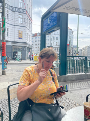 Koffie drinken bij Rosenthaler Platz