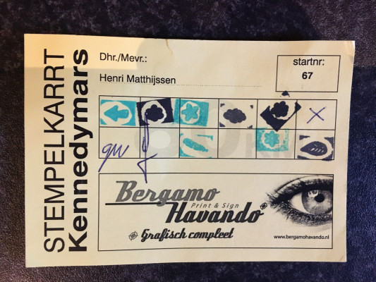 Volle stempelkaart Kennedymars Rijsbergen 2019