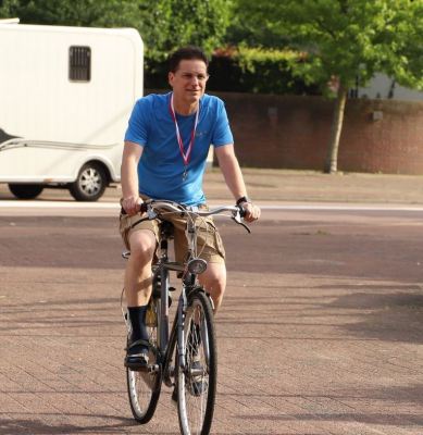 Met Fiets even snel naar huis voor bad
