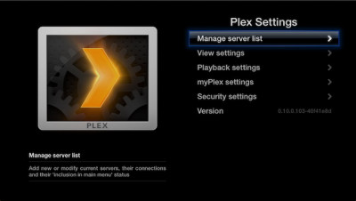 ATV2 - Plex Settings