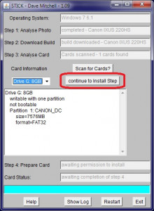 Stick - Continue to install Step