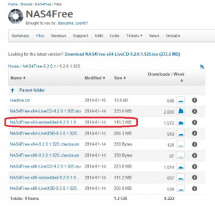 NAS4Free - Download x64 Embedded Versie
