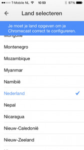 Chromecast Land Instellen