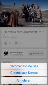 YouTube Chromecast Selecteren