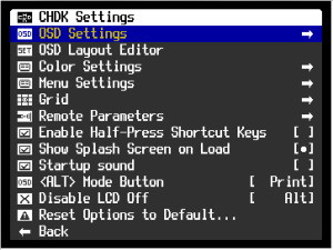CHDK Settings