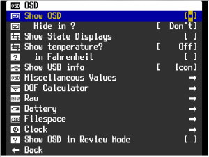CHDK OSD Parameters