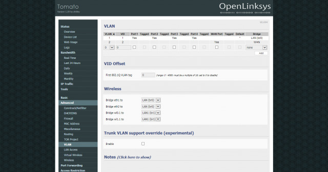 Tomato - VLAN Wireless Setting