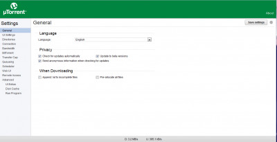 uTorrent Settings