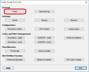 Codec Tweak Tool - Fixes