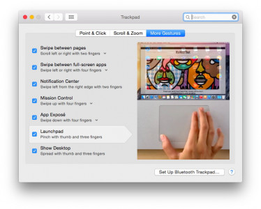 Trackpad Gebaren