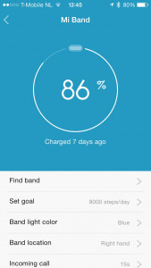 Batterijduur Xiaomi Mi Band