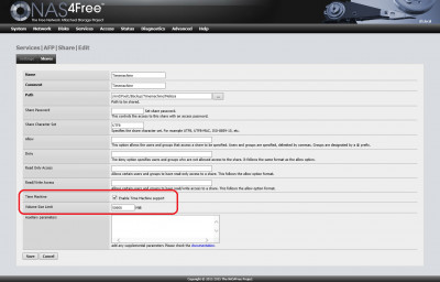 NAS4Free - AFP Share for Time Machine