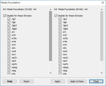 Codec Tweak Tool - Win7DSFilterTweaker - Media Foundation