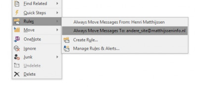 Creeeren rule voor email-adres in Outlook