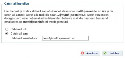 Instellen catch-all email