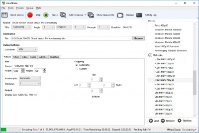 Handbrake - Picture Settings