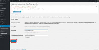 Multisite Netwerk Instellen