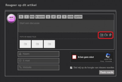 Nieuw Commentaar Dialog - Toevoegen Files
