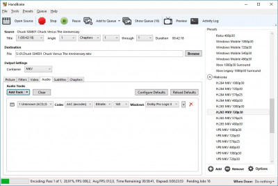 Handbrake - Audio Settings