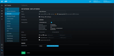 Unifi Controller - Settings - Networks