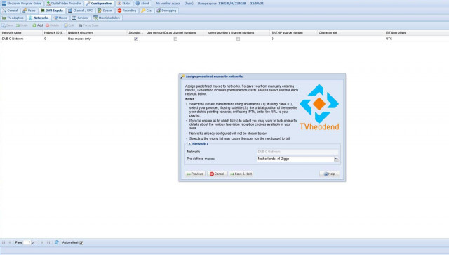Tvheadend - Set Ziggo