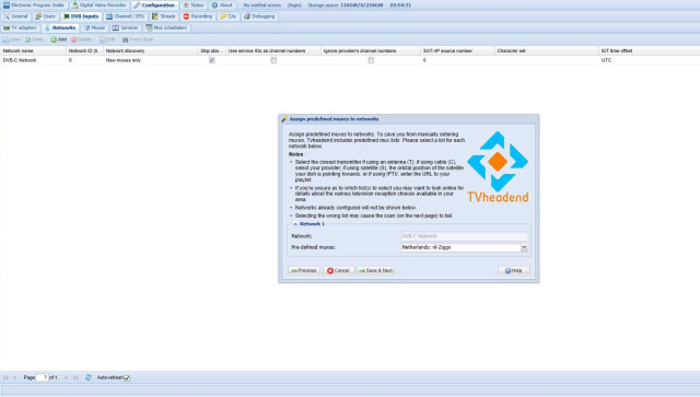 Tvheadend - Set Ziggo