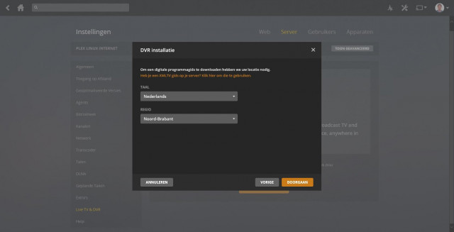 Set Up Plex DVR - Kiezen Provincie