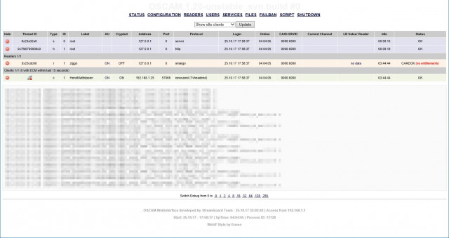 OSCam Web-Interface
