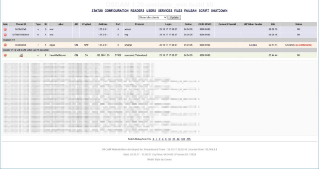 OSCam Web-Interface