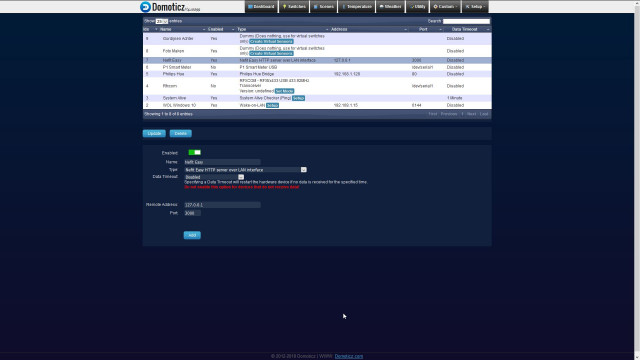Domoticz - Hardware - NefitEasyHttpServer