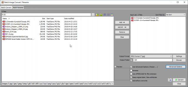 Faststone Viewer - Batch Convert-Rename