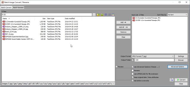 Faststone Viewer - Batch Convert-Rename